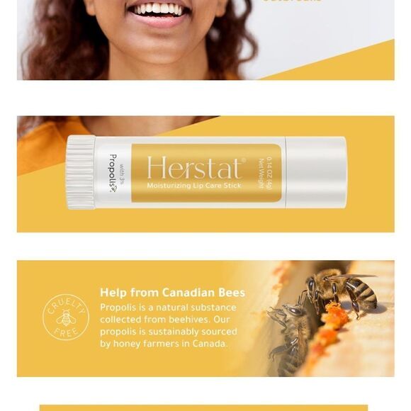 Herstat plus propolis cold sore/lip care stick bundle of 2 - Picture 2 of 9